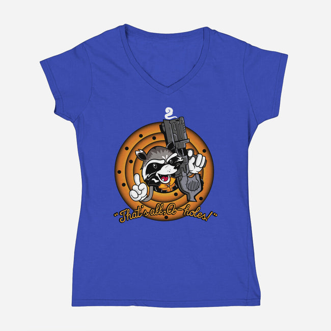 That's All A-Holes-Womens-V-Neck-Tee-demonigote