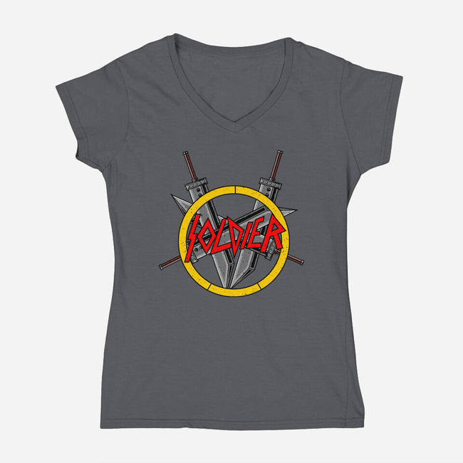 Soldier Slayer-Womens-V-Neck-Tee-demonigote