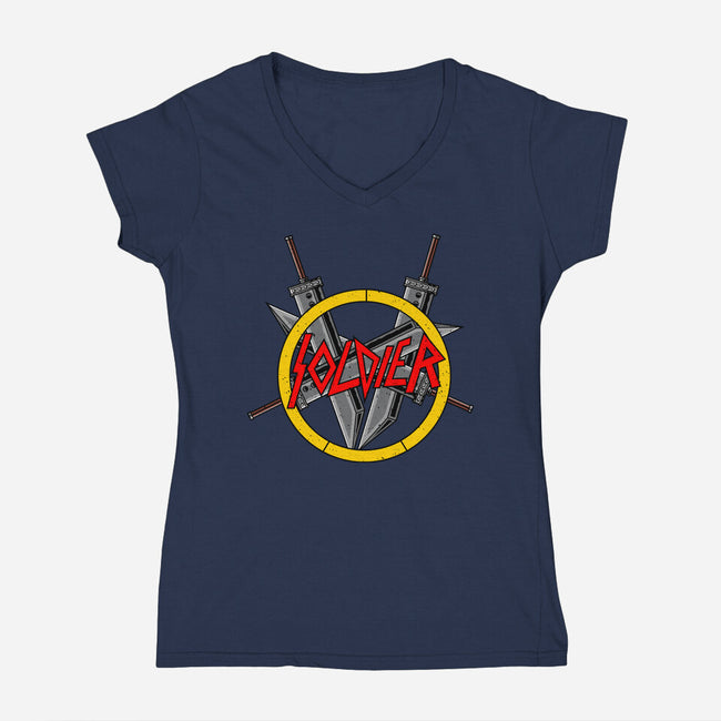 Soldier Slayer-Womens-V-Neck-Tee-demonigote