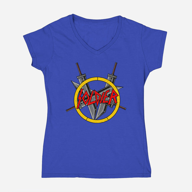 Soldier Slayer-Womens-V-Neck-Tee-demonigote