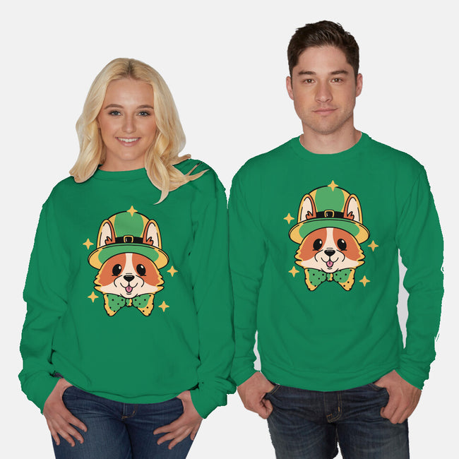 Lucky Corgi-Unisex-Crew Neck-Sweatshirt-brunopires