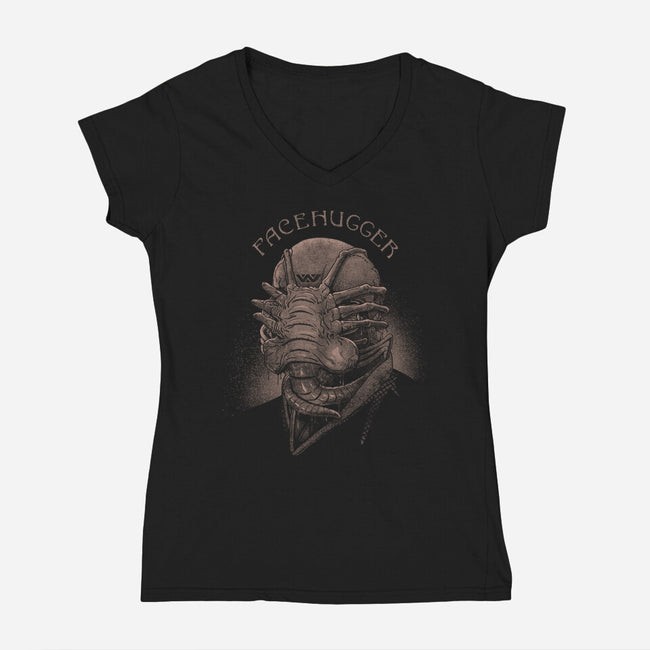 Black Hugger-Womens-V-Neck-Tee-Getsousa!