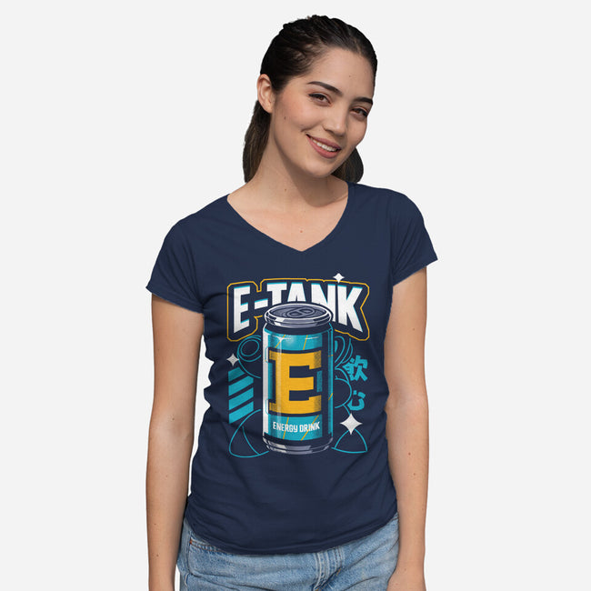 E Energy Drink-Womens-V-Neck-Tee-estudiofitas
