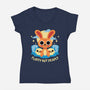 Fluffy But Deadly-Womens-V-Neck-Tee-FunkVampire