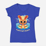 Fluffy But Deadly-Womens-V-Neck-Tee-FunkVampire
