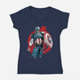 The First Avenger-Womens-V-Neck-Tee-DrMonekers