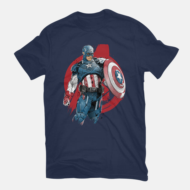 The First Avenger-Womens-Fitted-Tee-DrMonekers