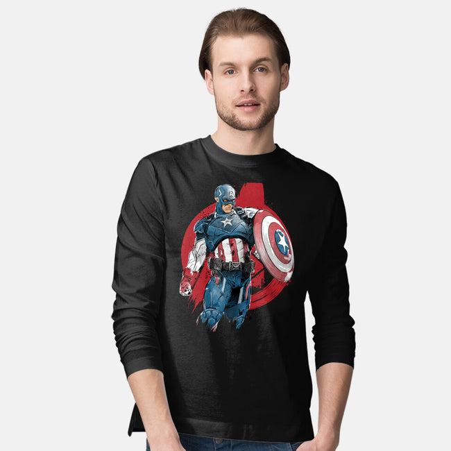 The First Avenger-Mens-Long Sleeved-Tee-DrMonekers