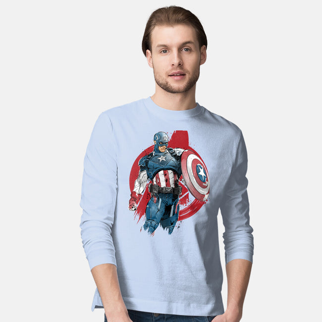 The First Avenger-Mens-Long Sleeved-Tee-DrMonekers
