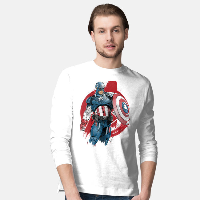 The First Avenger-Mens-Long Sleeved-Tee-DrMonekers