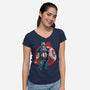 The First Avenger-Womens-V-Neck-Tee-DrMonekers