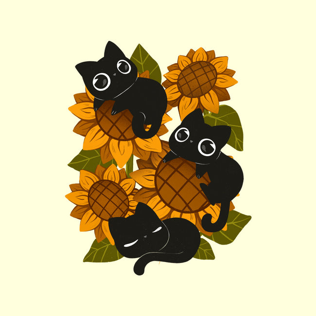 Sunflowers And Black Kitties-None-Matte-Poster-ricolaa