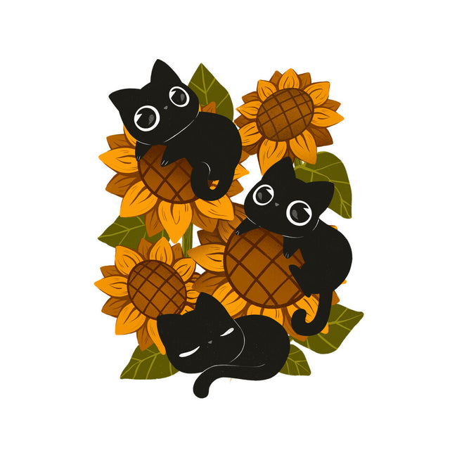 Sunflowers And Black Kitties-Unisex-Crew Neck-Sweatshirt-ricolaa