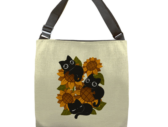 Sunflowers And Black Kitties