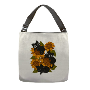 Sunflowers And Black Kitties