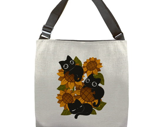 Sunflowers And Black Kitties