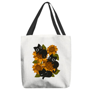 Sunflowers And Black Kitties