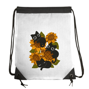 Sunflowers And Black Kitties