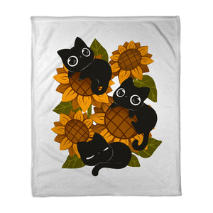 Sunflowers And Black Kitties