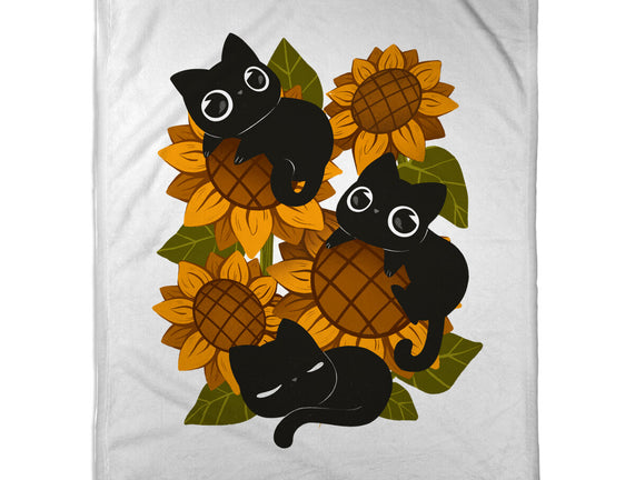 Sunflowers And Black Kitties