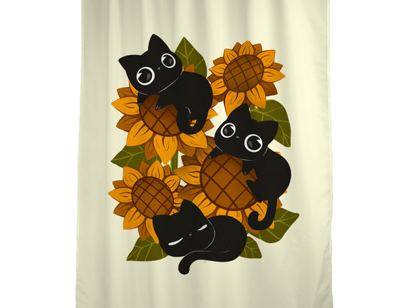 Sunflowers And Black Kitties