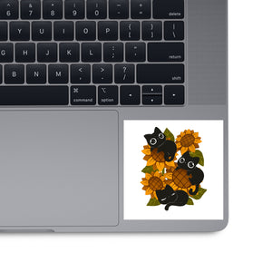 Sunflowers And Black Kitties