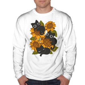 Sunflowers And Black Kitties