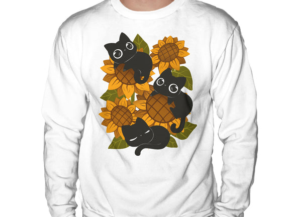 Sunflowers And Black Kitties