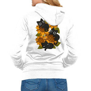 Sunflowers And Black Kitties