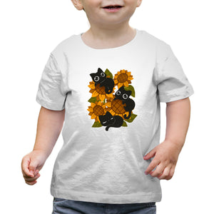 Sunflowers And Black Kitties