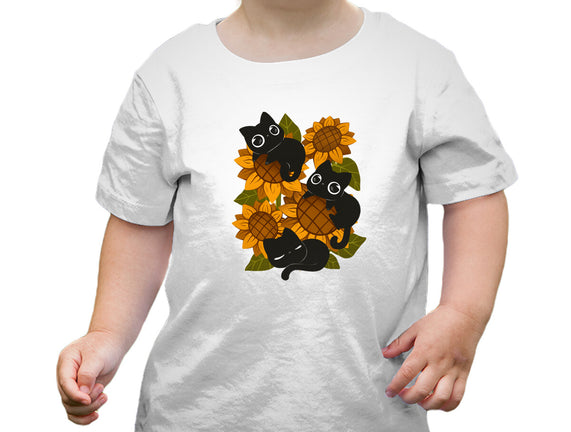 Sunflowers And Black Kitties