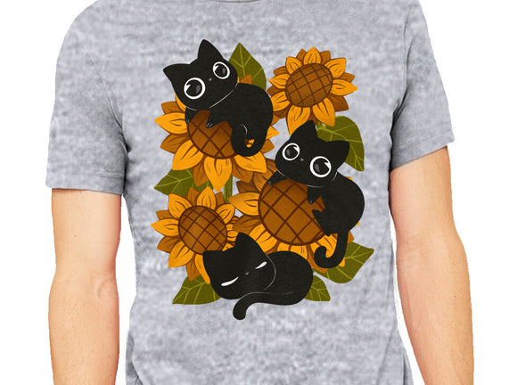 Sunflowers And Black Kitties