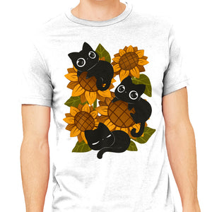 Sunflowers And Black Kitties