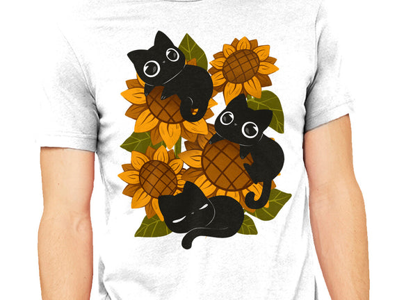 Sunflowers And Black Kitties