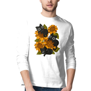Sunflowers And Black Kitties