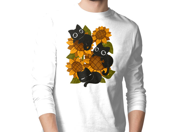 Sunflowers And Black Kitties