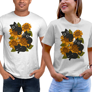Sunflowers And Black Kitties
