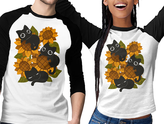 Sunflowers And Black Kitties
