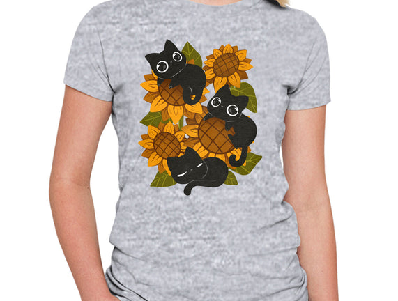 Sunflowers And Black Kitties