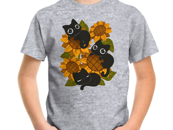 Sunflowers And Black Kitties