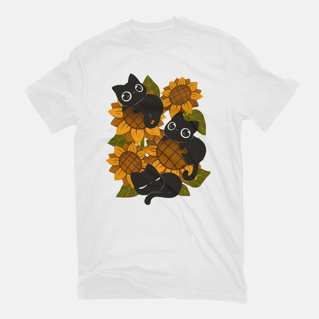 Sunflowers And Black Kitties-Womens-Fitted-Tee-ricolaa