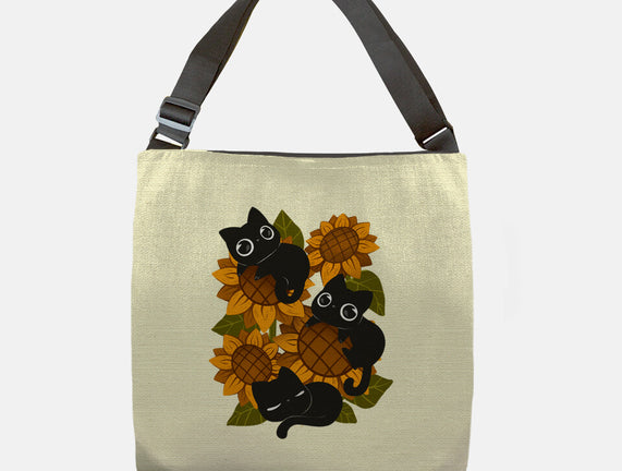 Sunflowers And Black Kitties