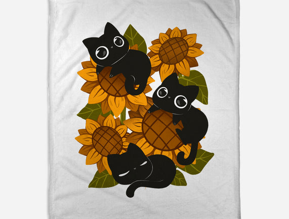 Sunflowers And Black Kitties