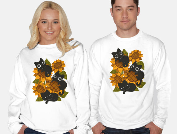 Sunflowers And Black Kitties