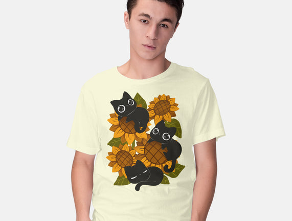 Sunflowers And Black Kitties