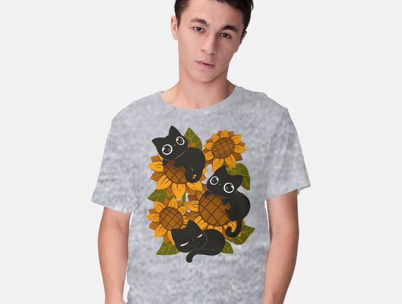 Sunflowers And Black Kitties