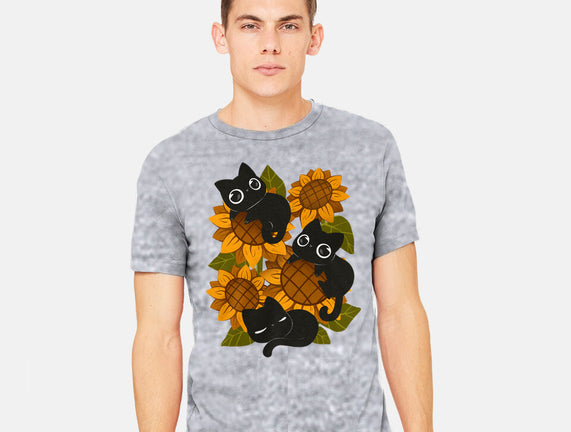 Sunflowers And Black Kitties