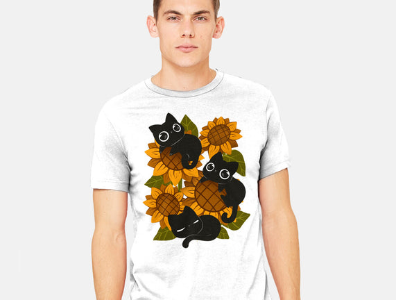 Sunflowers And Black Kitties