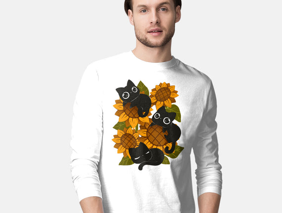 Sunflowers And Black Kitties