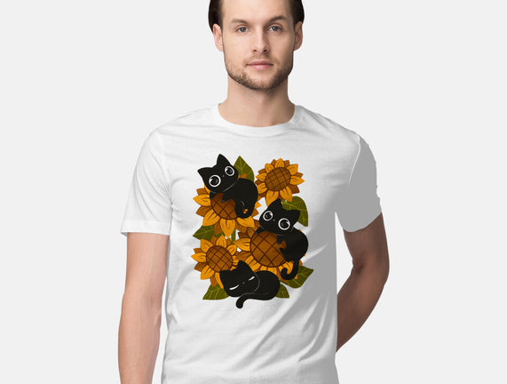 Sunflowers And Black Kitties